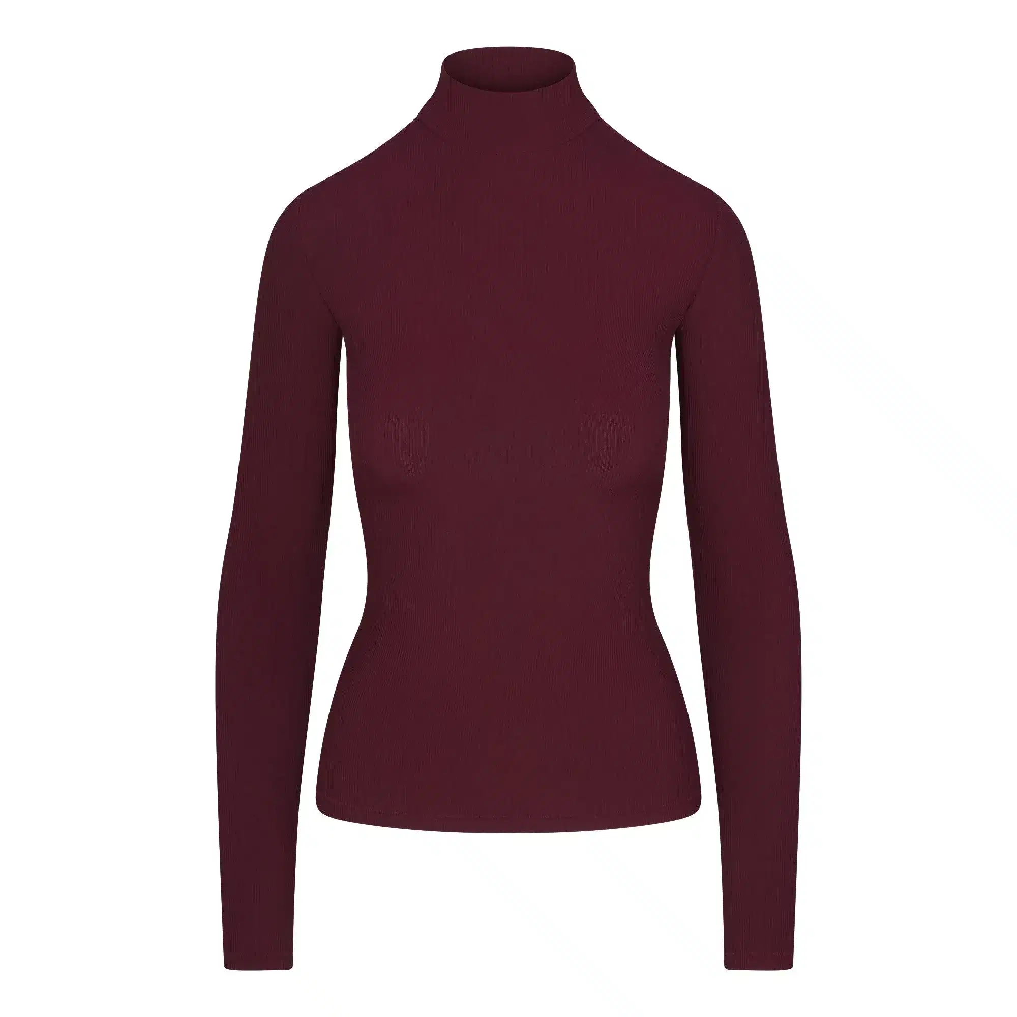 Buy Skims Soft Lounge Mock Neck Long Sleeve Top Bordeaux