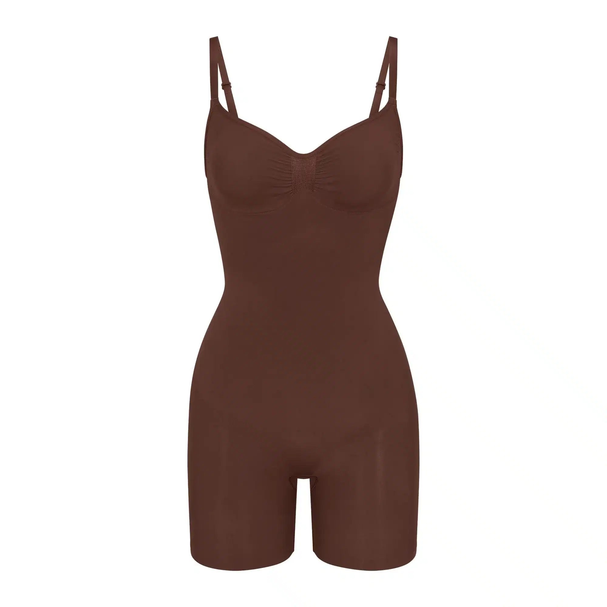 Skims Seamless Sculpt Mid Thigh Bodysuit Cocoa | 100