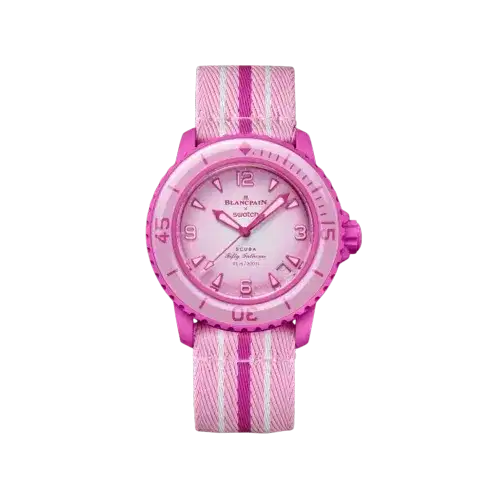 時計 Blancpain x Swatch Pink Ocean PINK OCEAN: Bioceramic Scuba Fifty Fathoms Collection