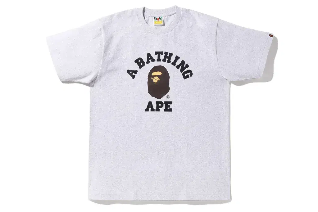 MOUSSY BAPE COLLEGE PATCH TEE 白 MOUSSY A BATHING APE COLLEGE PATCH TEE