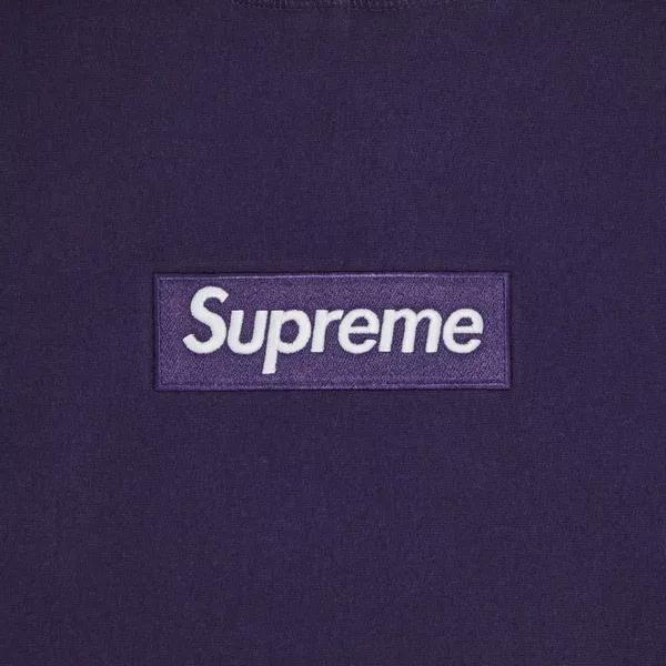 Buy Supreme Box Logo Hooded Sweatshirt Dark Purple now