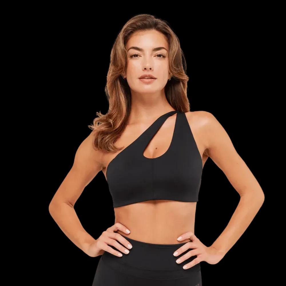 Gymshark One Shoulder Sports Bra Black Hype Fly India