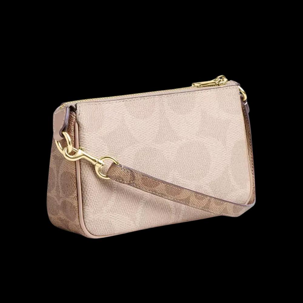 Coach Nolita 19 In Blocked Signature Canvas Tan