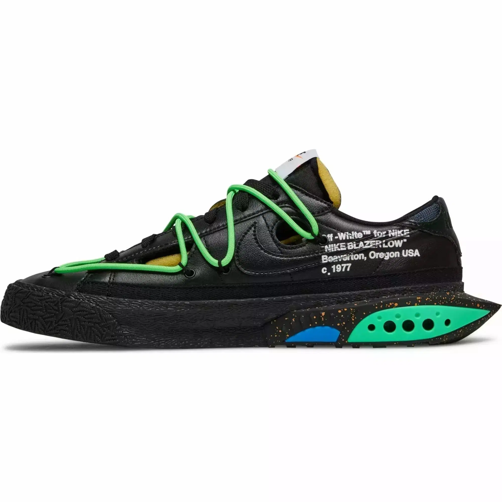 Buy Nike Off White X Blazer Low Black And Electro Green now