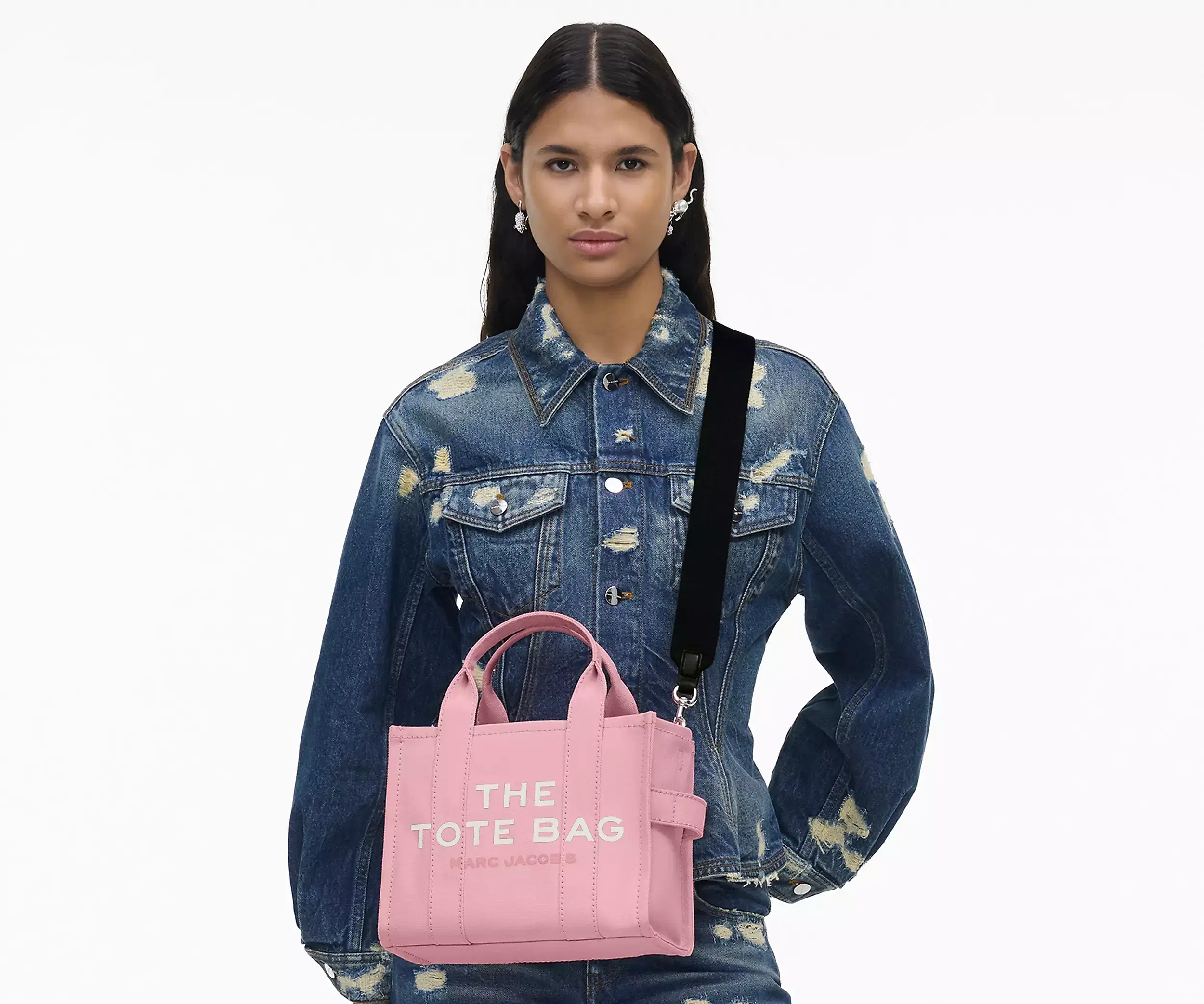 ショルダーバッグ・ポシェット +DEINET+ RIBBON CLOUD MINI TOTE BAG IN PINK KDCUC4S42111200F Marc Jacobs The Mini Denim Chain Crossbody Tote Bag