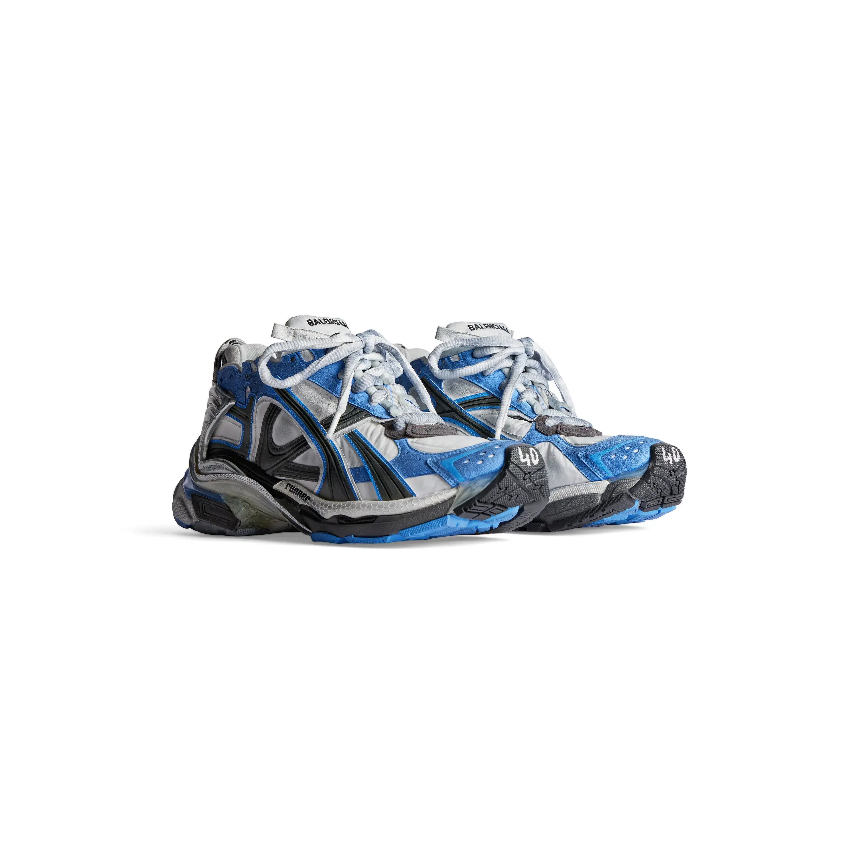 人気★関税込【BALENCIAGA】Runner スニーカーBlue/Gray Balenciaga Blue & Gray Runner Sneakers Balenciaga
