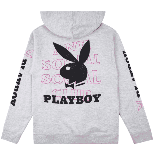 Pink Black Playboy x Antisocial Social Club hotsell Hoodie