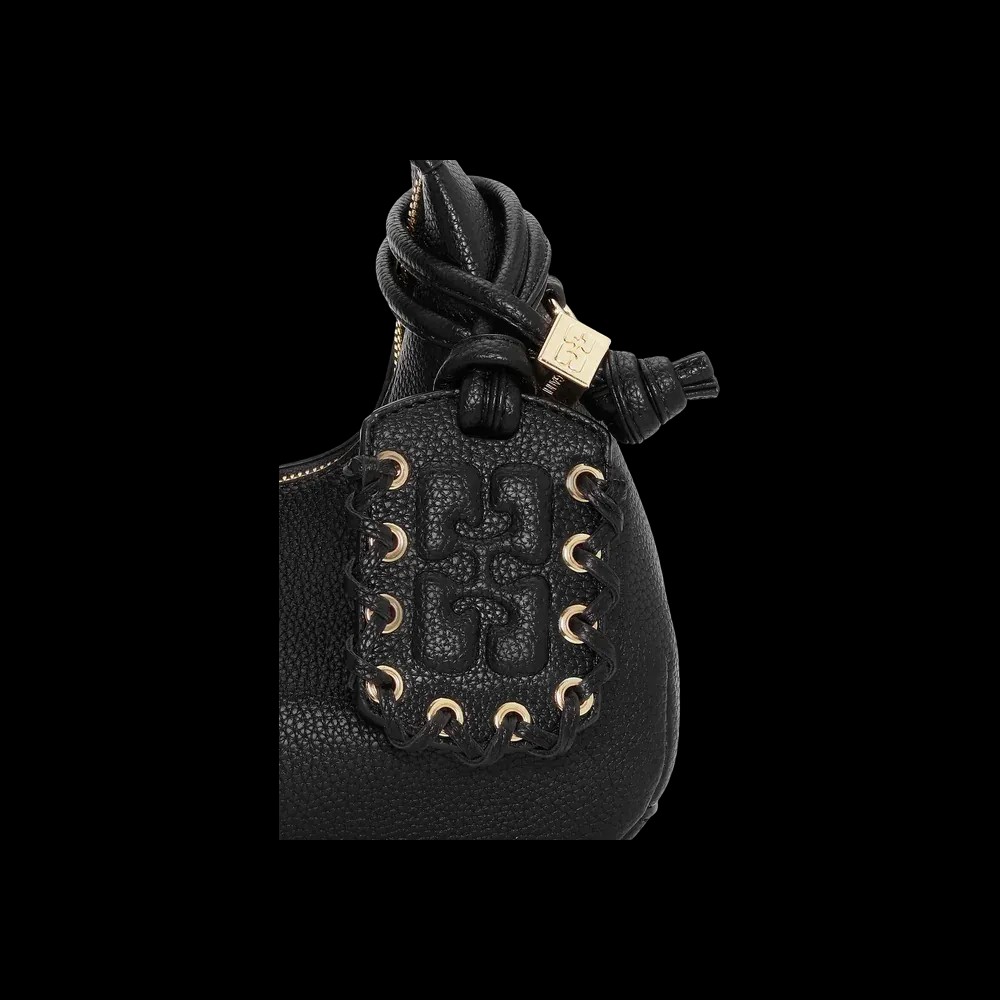 ganni Black Mini Hobo Bag - HypeFly India View 2