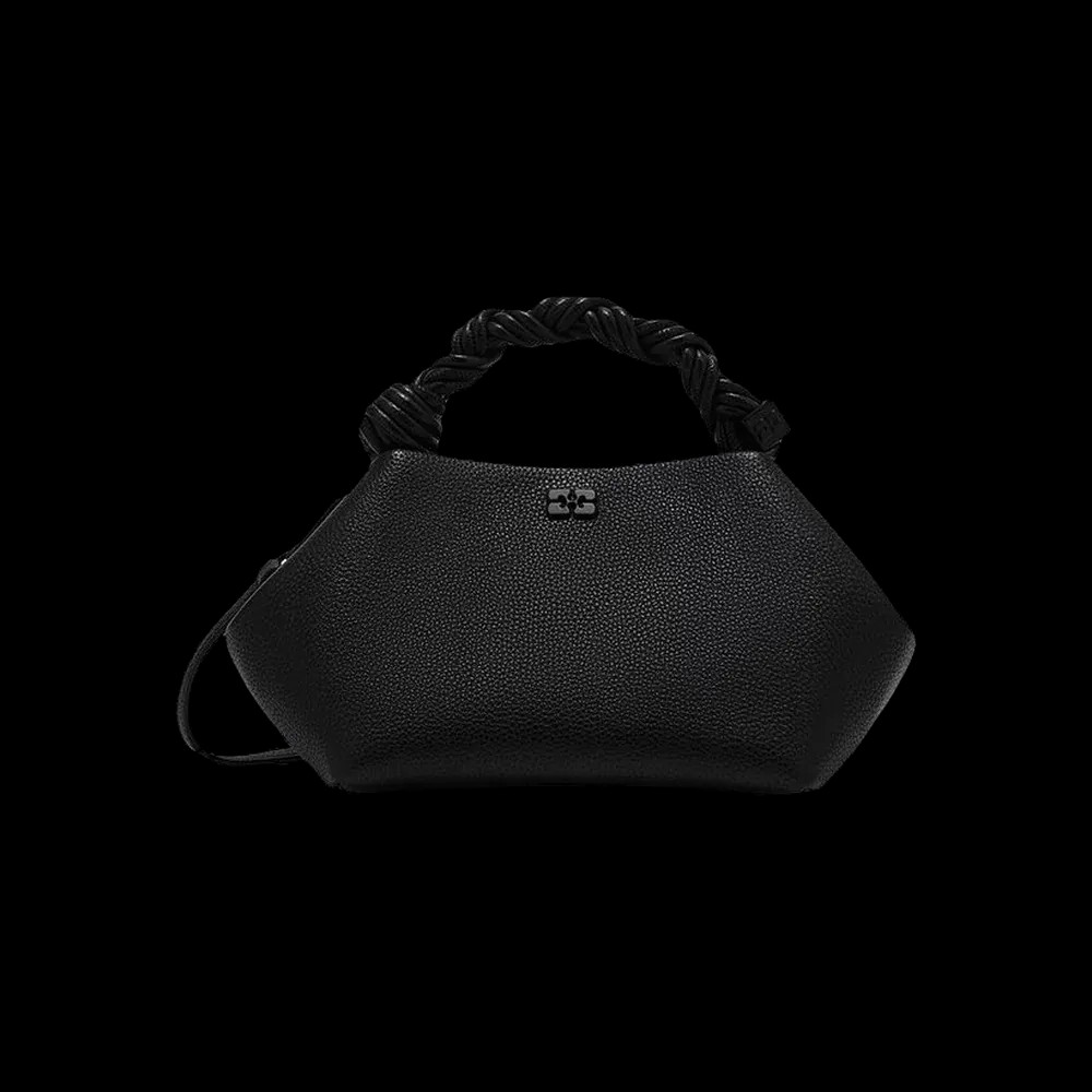 Ganni Black Grained Small Bou Bag - HypeFly India View 1