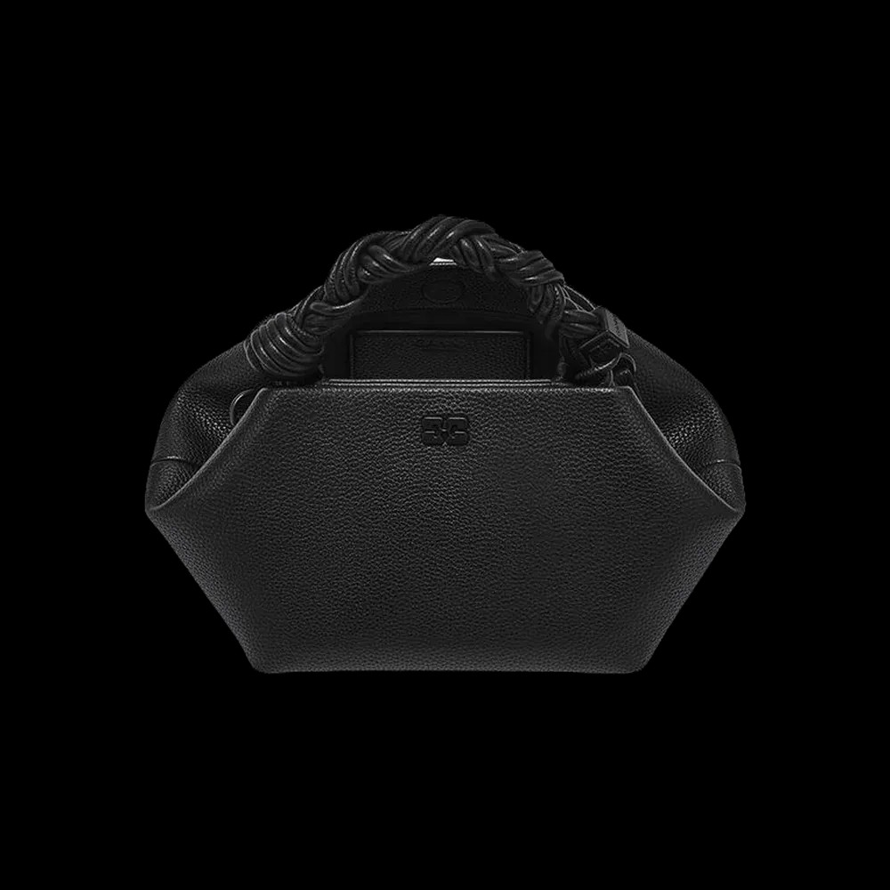 Ganni Black Grained Small Bou Bag - HypeFly India View 4