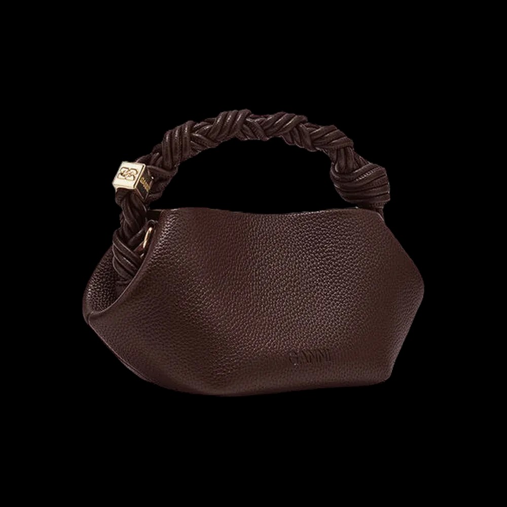 Ganni Brown Grained Mini Bou Bag - HypeFly India View 2