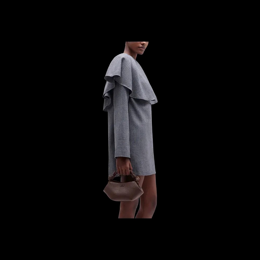 Ganni Brown Grained Mini Bou Bag - HypeFly India View 4