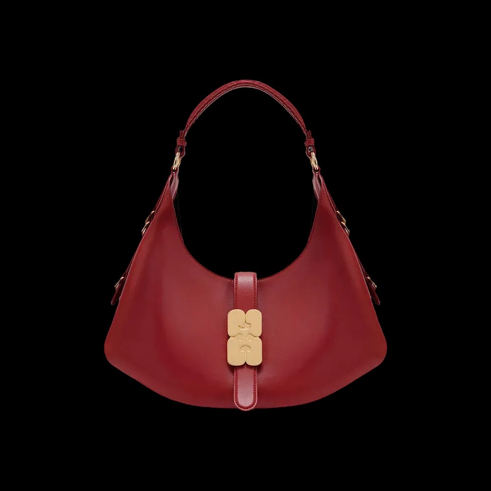 Ganni Red Small Kat Bag - HypeFly India View 1
