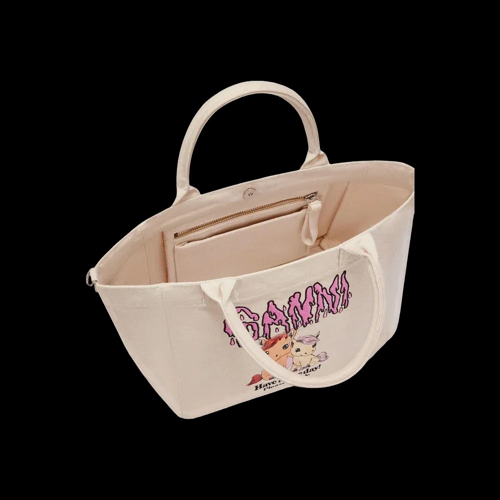 Ganni Small Easy Pony Printed Shopper - HypeFly India View 4