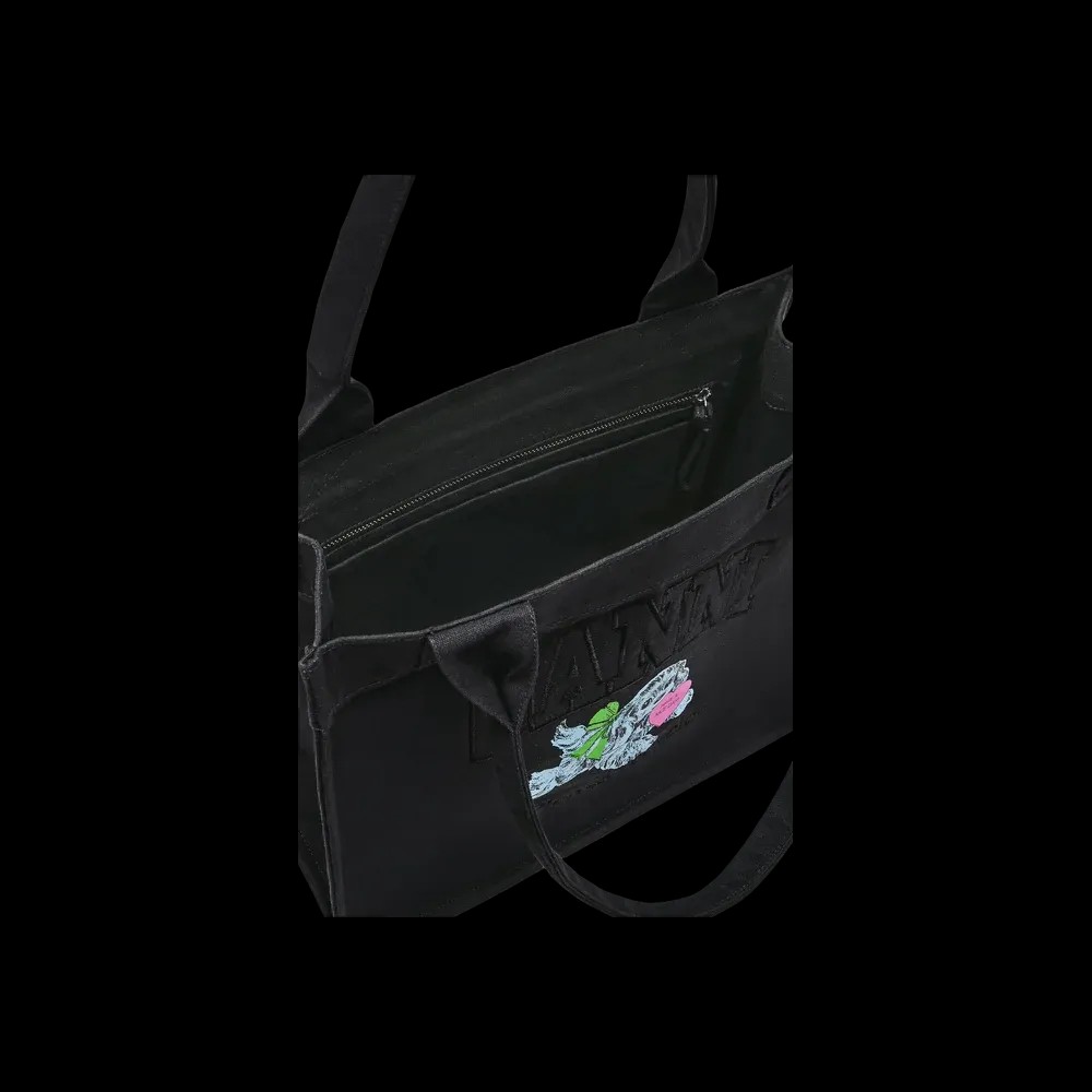 Ganni Black Puppy Large Tote - HypeFly India View 2