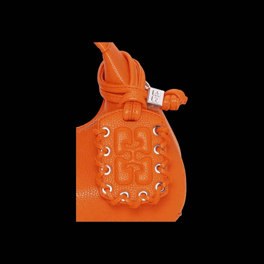 Ganni Orange Mini Hobo Bag - HypeFly India View 2