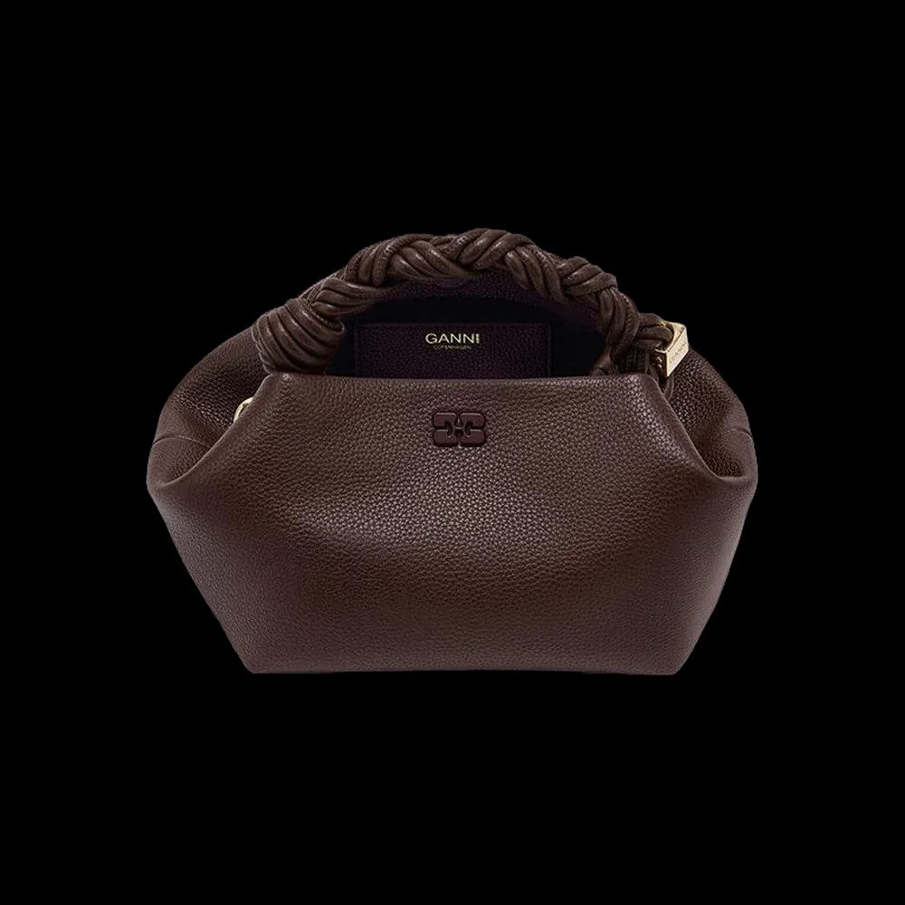 Ganni Brown Grained Small Bou Bag - HypeFly India View 2