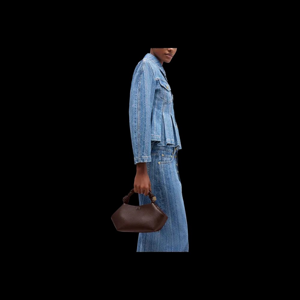 Ganni Brown Grained Small Bou Bag - HypeFly India View 3