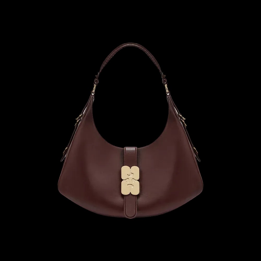 Ganni Brown Small Kat Bag - HypeFly India View 1