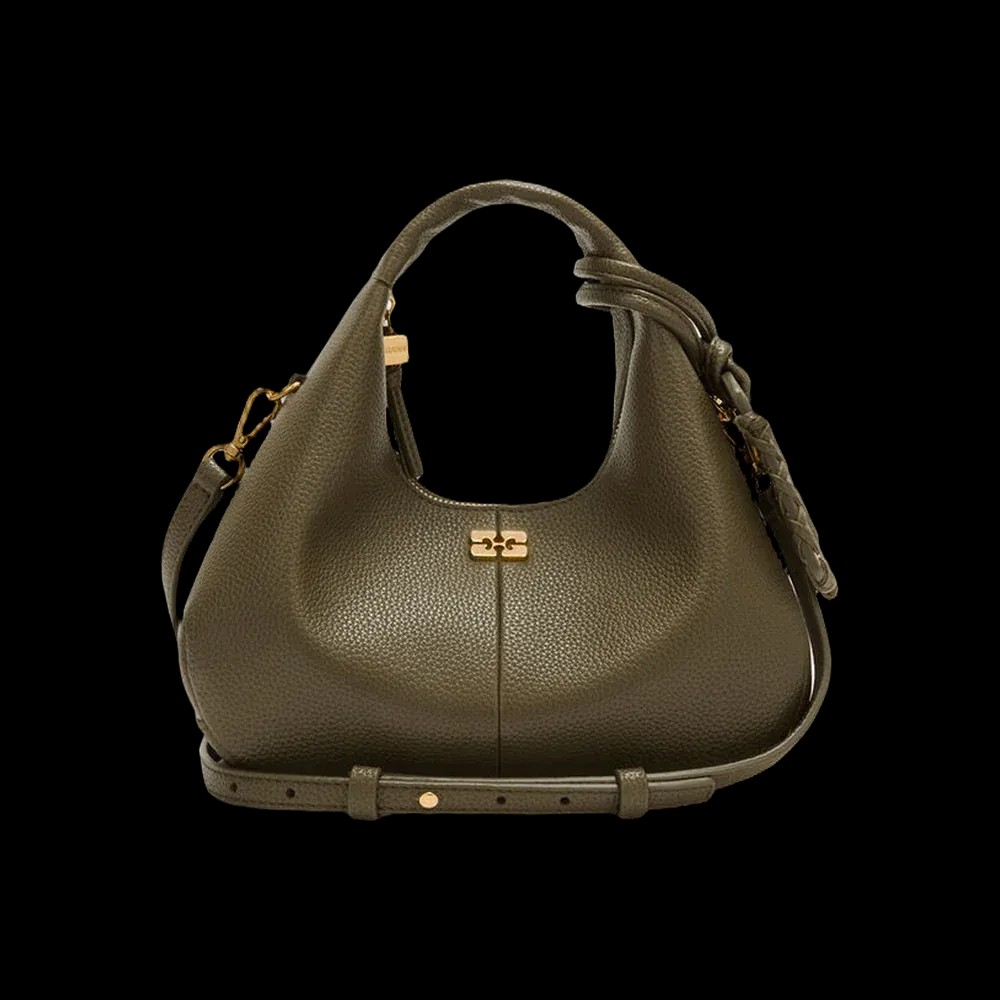 Ganni Mini Hobo Bag in Green - HypeFly India View 1
