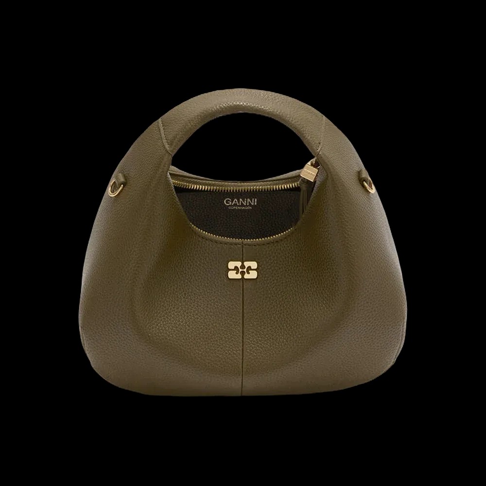 Ganni Mini Hobo Bag in Green - HypeFly India View 5
