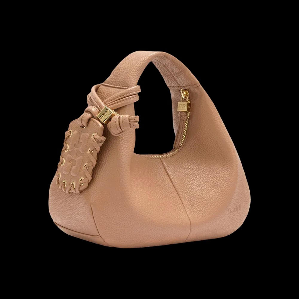 Ganni Mini Hobo Bag in Brown - HypeFly India View 2
