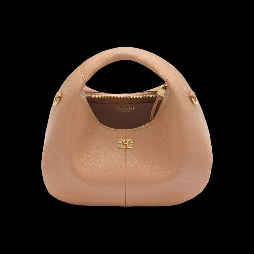 Ganni Mini Hobo Bag in Brown - HypeFly India View 3
