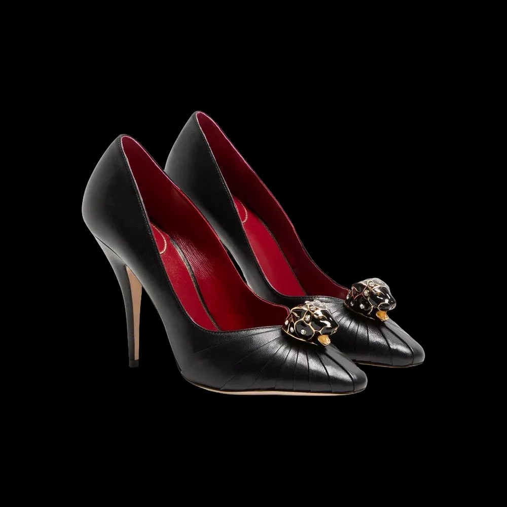 Valentino Panthea Goatskin Pumps 105mm Black - HypeFly India View 3