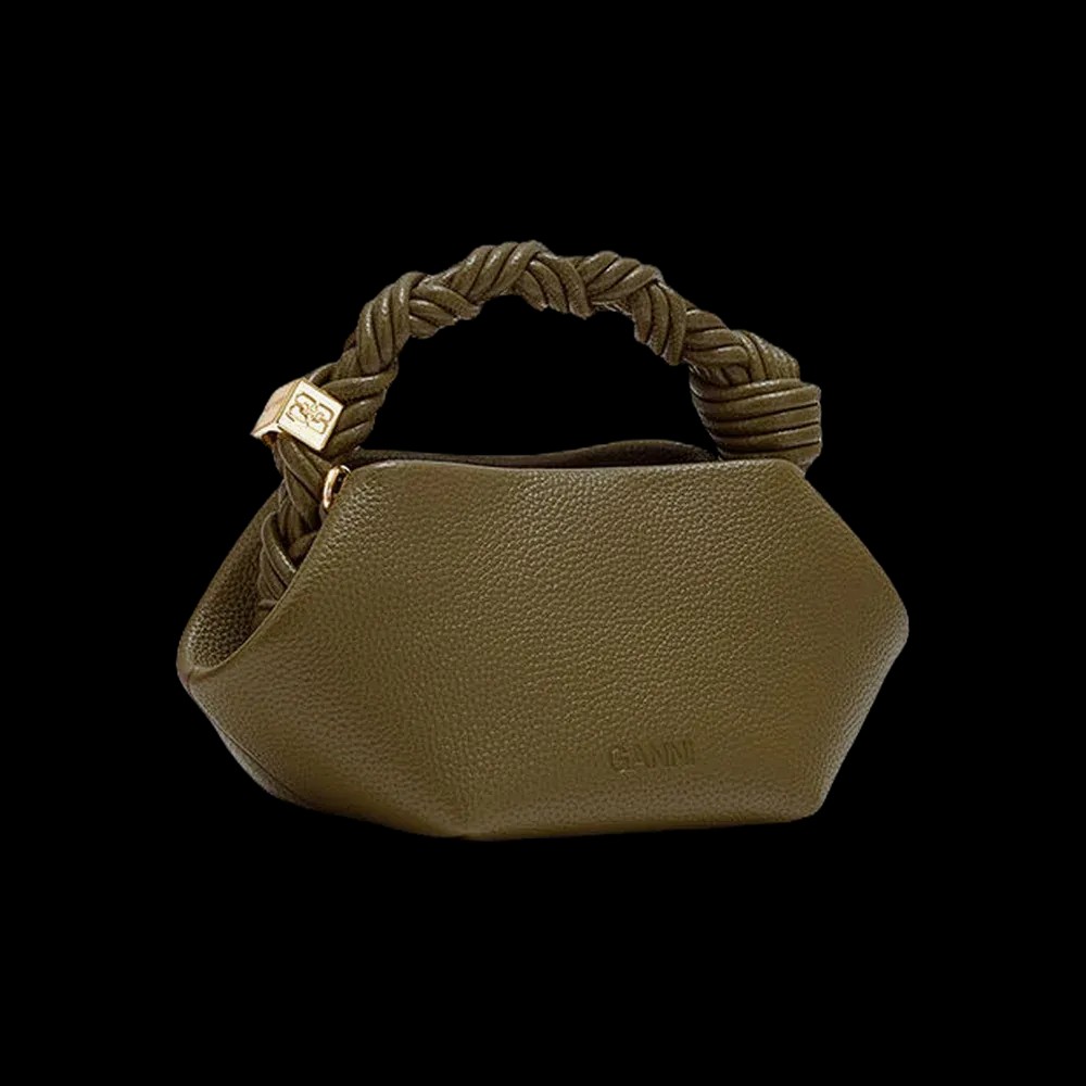Ganni Mini Bou Bag in Green Grained - HypeFly India View 2