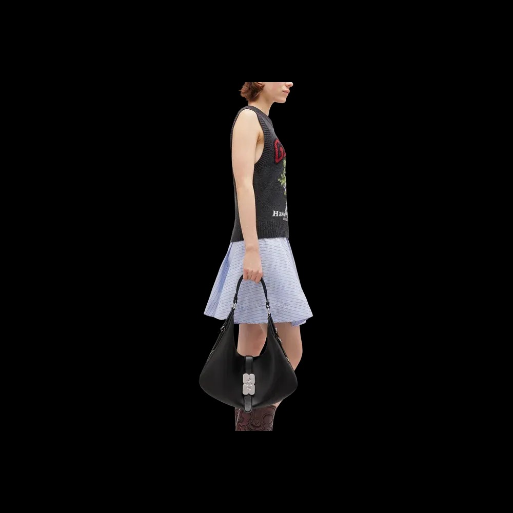 Ganni Black Small Kat Bag - HypeFly India View 3