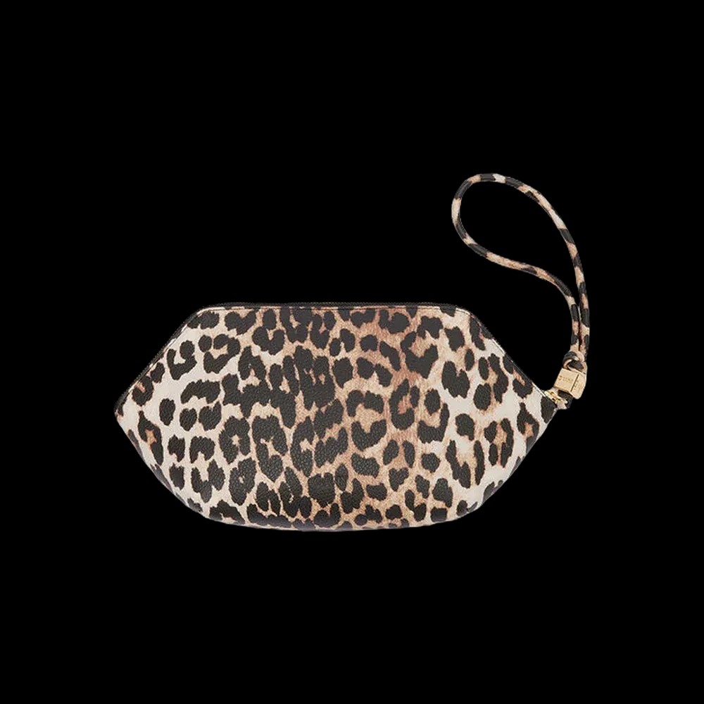 Ganni Bou Make Up Pouch in Grained Leopard - HypeFly India View 2