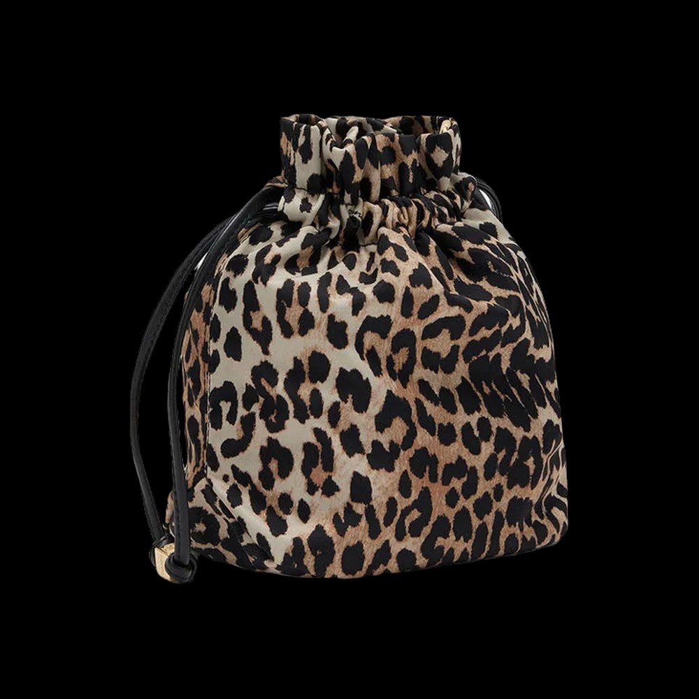 Ganni Printed Bou Bucket Pouch in Leopard - HypeFly India View 2