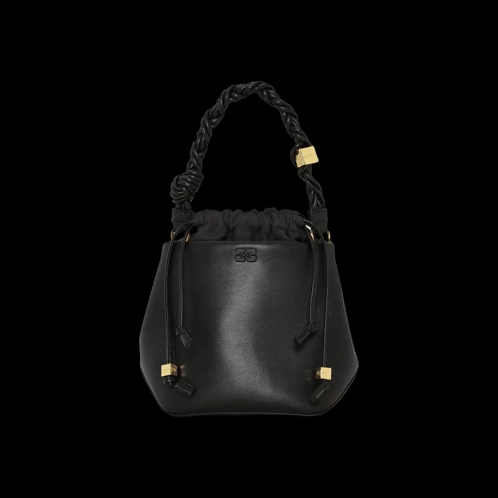 Ganni Black Bou Bucket Bag - HypeFly India View 1