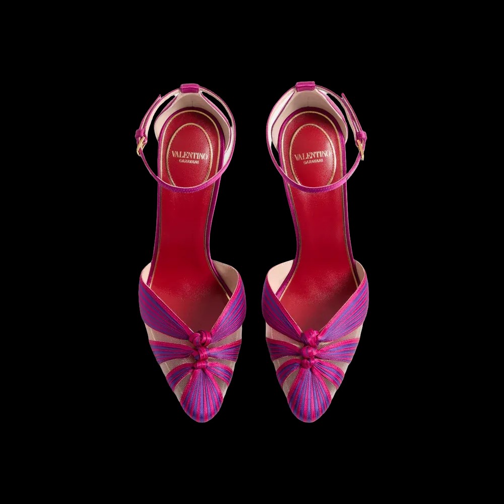 Valentino Annine Pump In Satin 100mm Fuchsia - HypeFly India View 2
