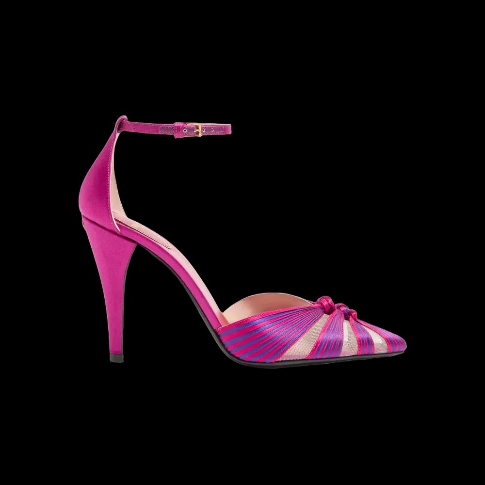 Valentino Annine Pump In Satin 100mm Fuchsia - HypeFly India View 1