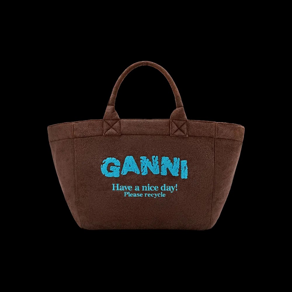 Ganni Reversible Tote XXL in Brown - HypeFly India View 1