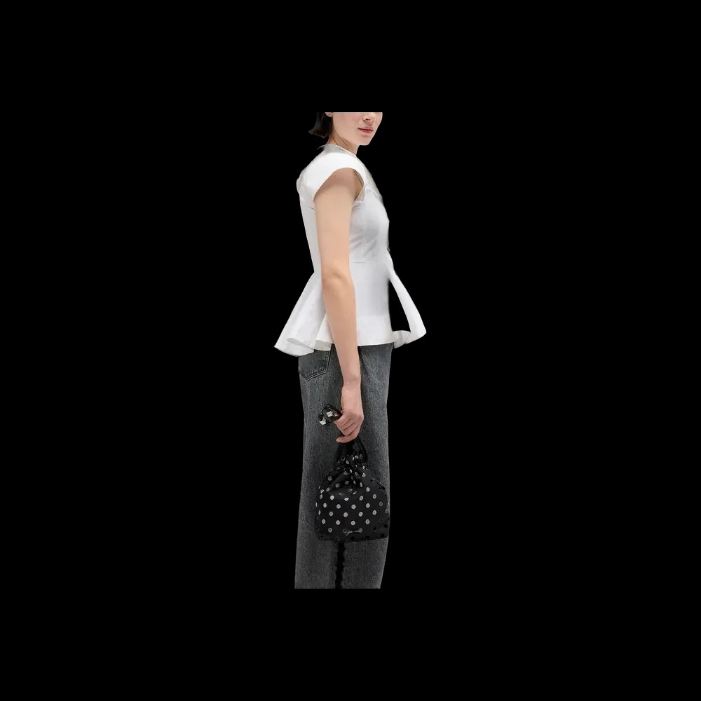 Ganni Printed Bou Bucket Pouch with Dots - HypeFly India View 2