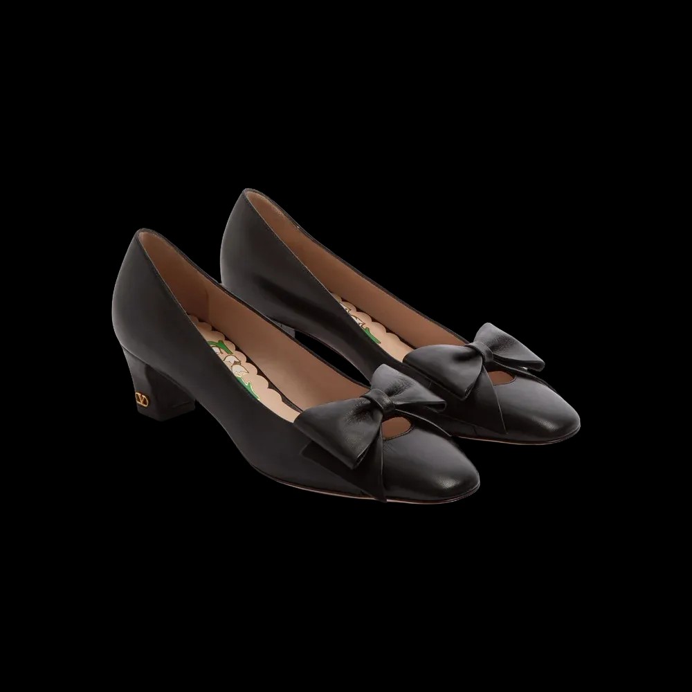 Valentino Bowow Pump In Kidskin 45mm Black - HypeFly India View 3