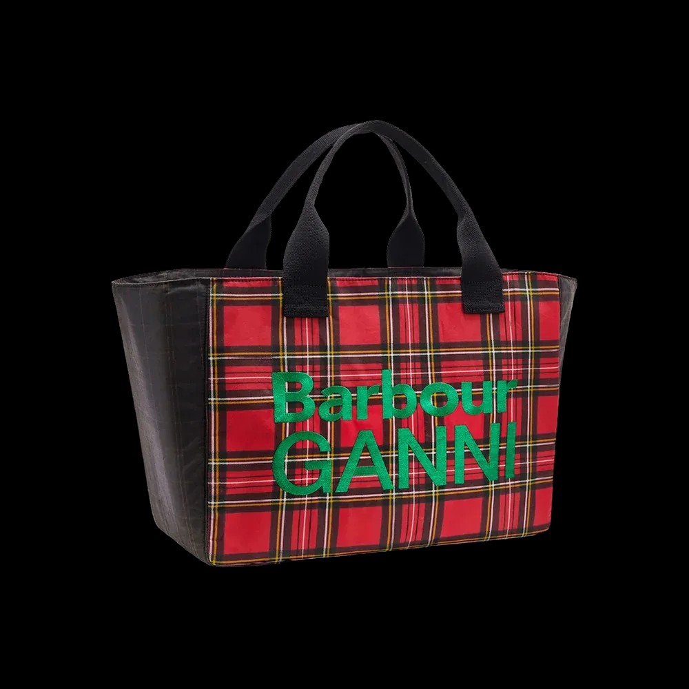 Ganni Red Tartan Tote - HypeFly India View 4