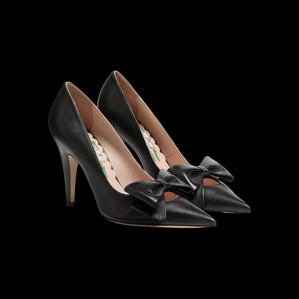 Valentino Bowow Pump In Kidskin 100mm Black - HypeFly India View 3