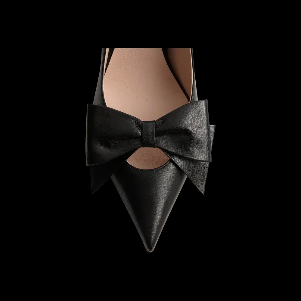Valentino Bowow Pump In Kidskin 100mm Black - HypeFly India View 4