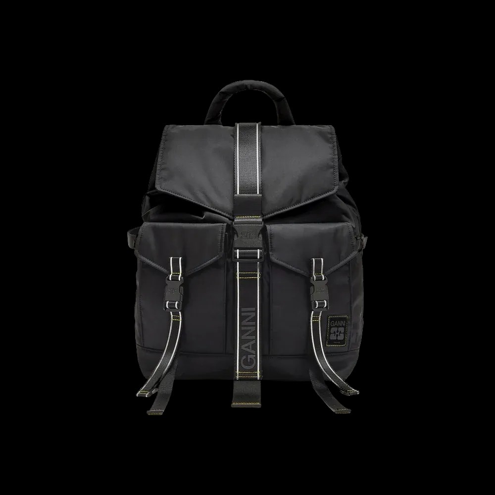 Ganni Backpack in Black Re-Tech - HypeFly India View 1