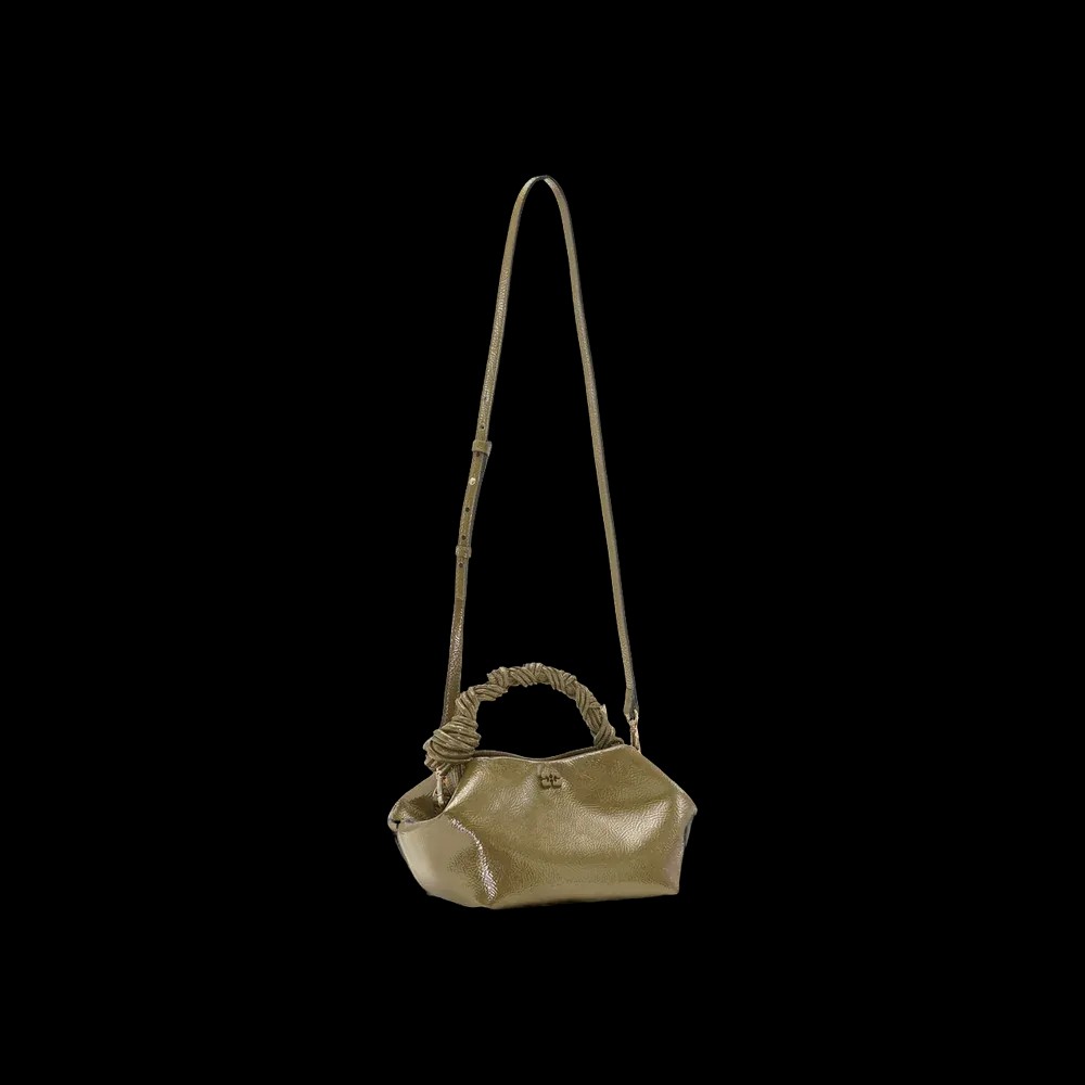 Ganni Olive Green Patent Small Bou Bag - HypeFly India View 2