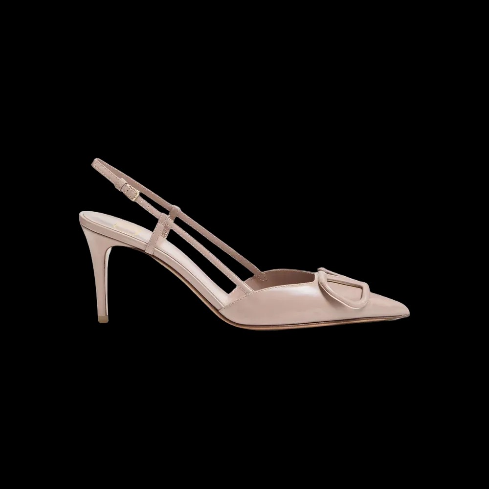 Valentino VLogo Signature Calfskin Slingback Pump 80mm Poudre - HypeFly India View 1