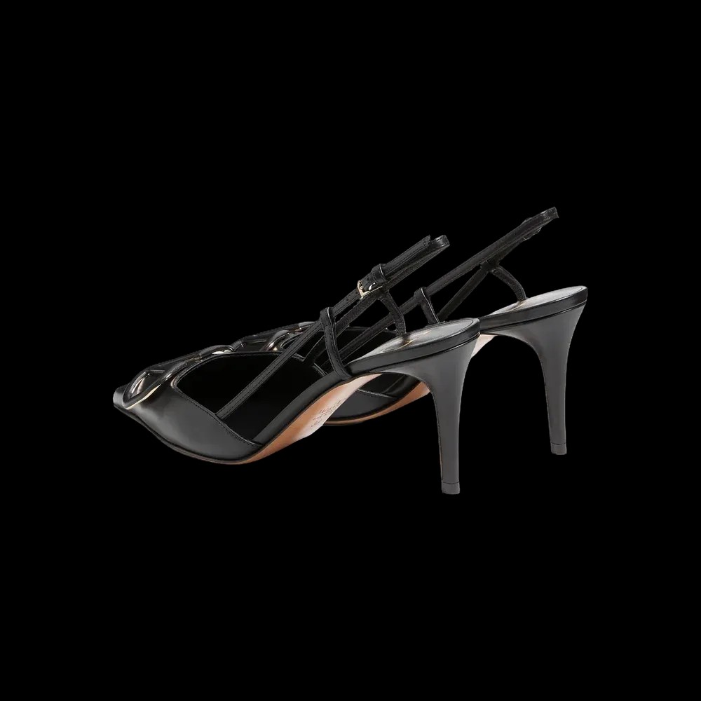 Valentino VLogo Signature Calfskin Slingback Pump 80mm Black - HypeFly India View 5