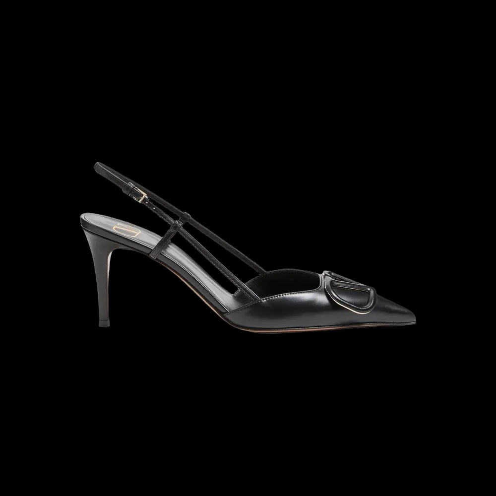 Valentino VLogo Signature Calfskin Slingback Pump 80mm Black - HypeFly India View 1