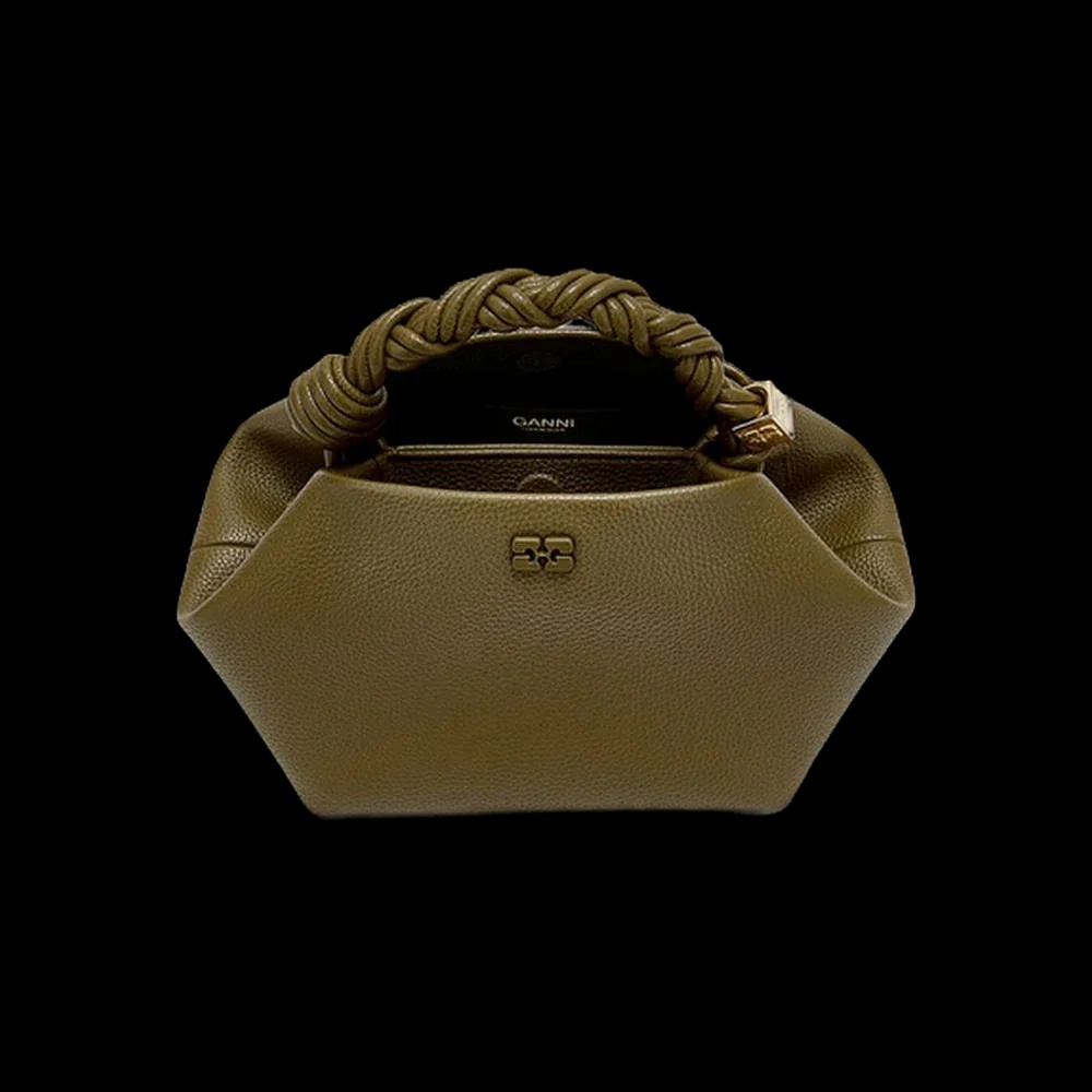 Ganni Small Bou Bag in Green - HypeFly India View 3