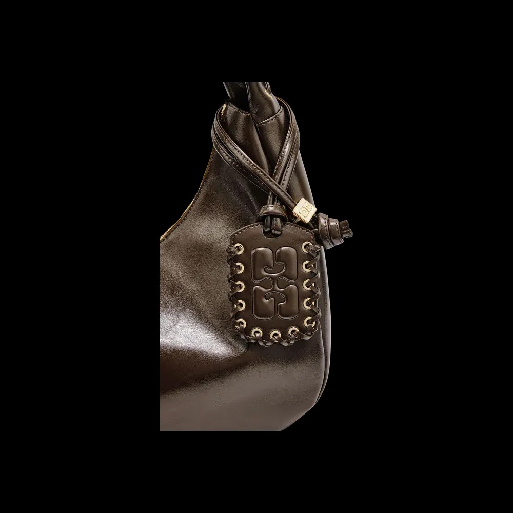 Ganni Green Medium Laces Hobo Bag - HypeFly India View 3