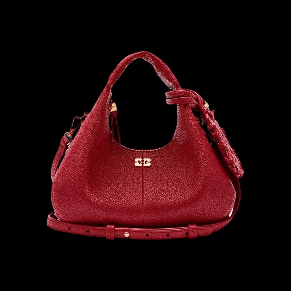 Ganni Grained Mini Hobo Bag - HypeFly India View 1