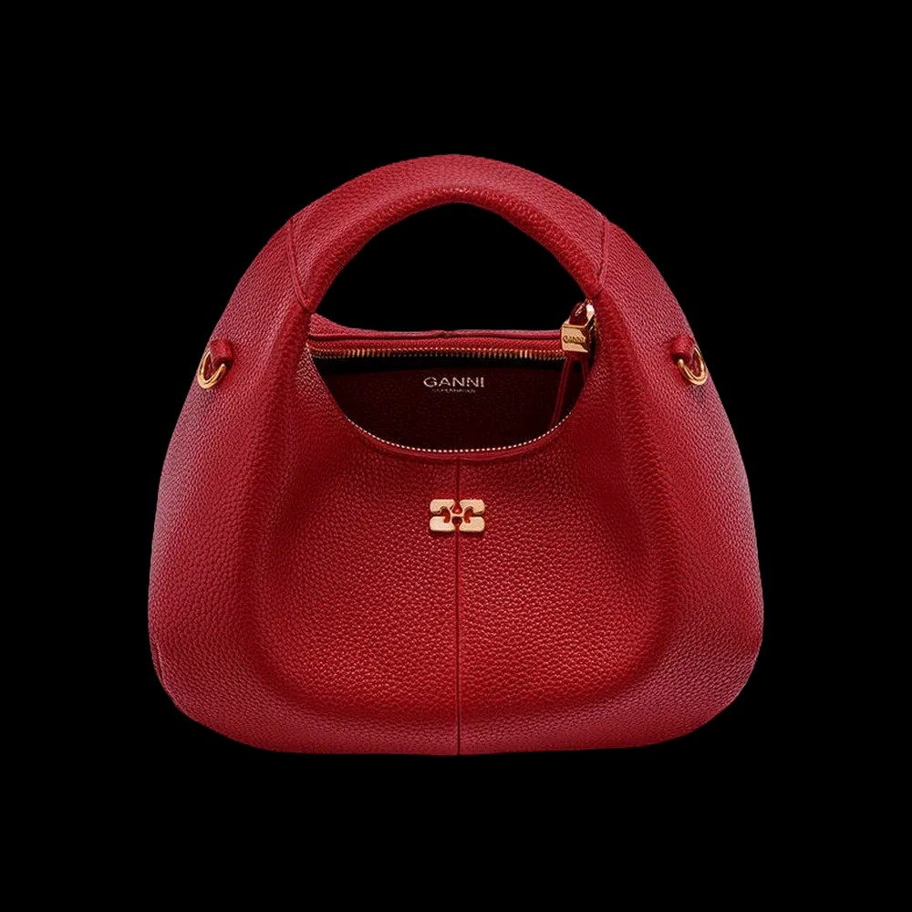 Ganni Grained Mini Hobo Bag - HypeFly India View 4